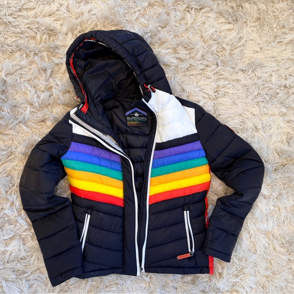 Superdry Black Puffer Jacket - Picture 6 of 7